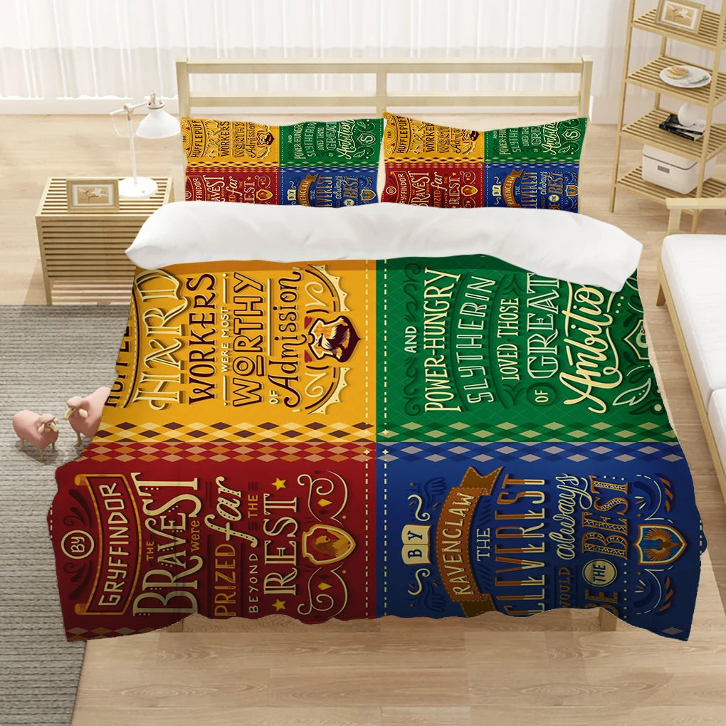 Marauder’s Map Four Magic College 3PCS Duvet Cover Set - Image 9