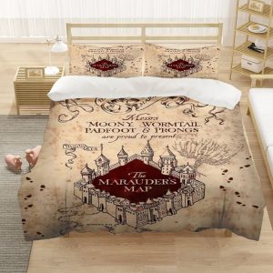 Marauder’s Map Four Magic College 3PCS Duvet Cover Set
