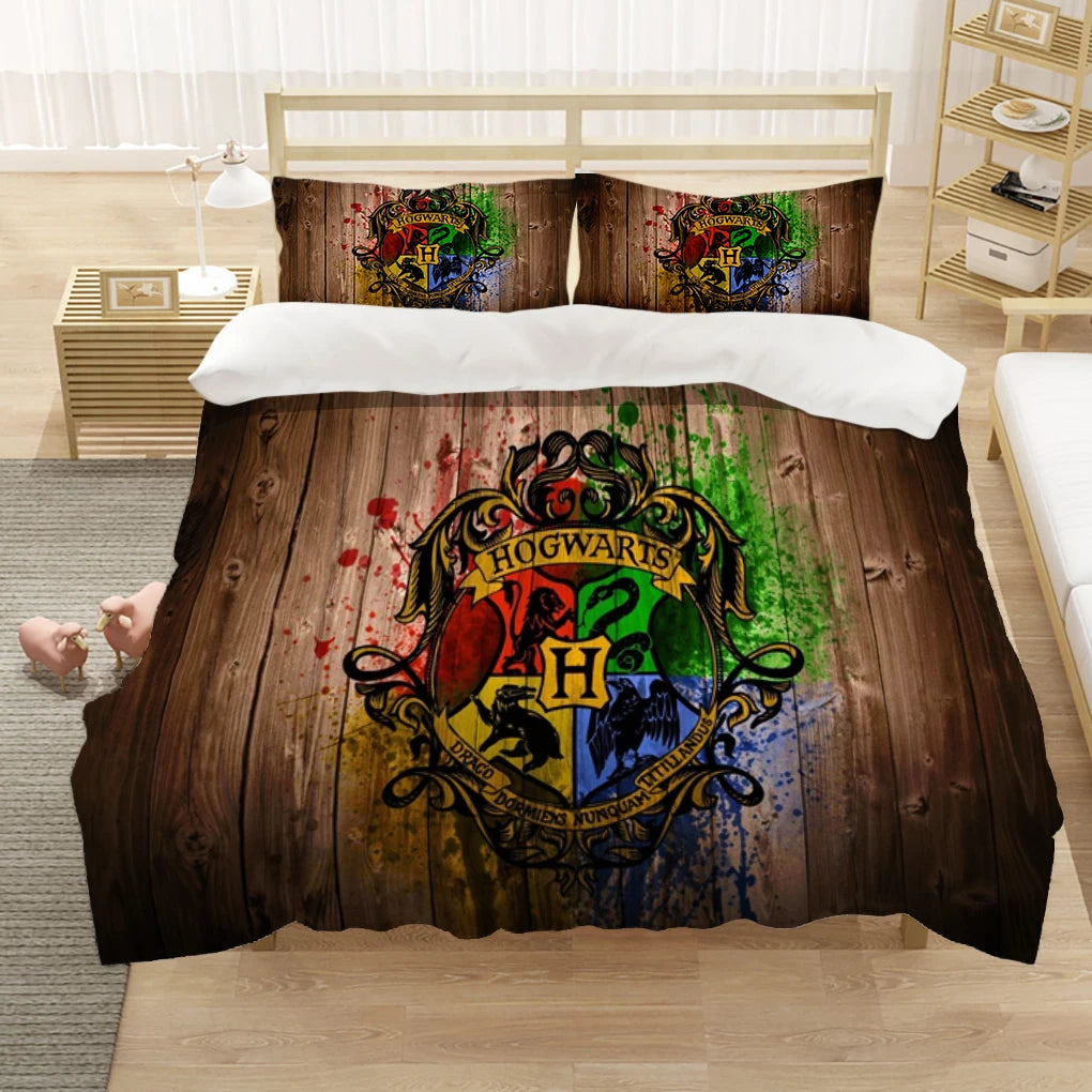 Marauder’s Map Four Magic College 3PCS Duvet Cover Set - Image 13
