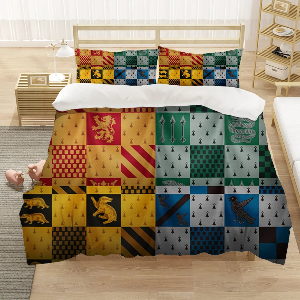 Marauder’s Map Four Magic College 3PCS Duvet Cover Set - Image 24
