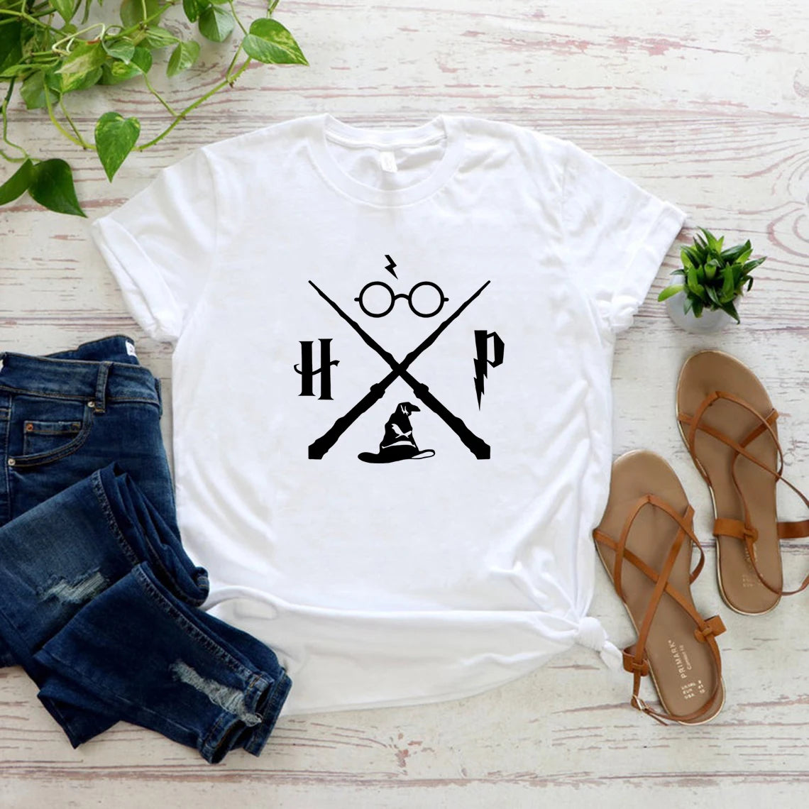 Wizard Hat & Wand Graphic T-Shirt - Image 4