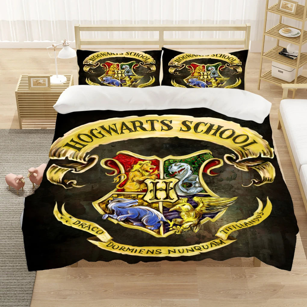 Marauder’s Map Four Magic College 3PCS Duvet Cover Set - Image 5
