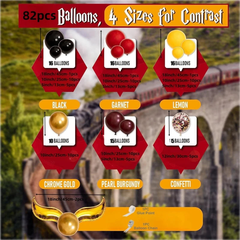 82-Piece Magic & Wizard-Themed Balloon Arch Set - Image 2