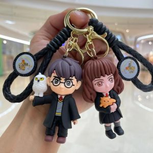 5PCS Anime Harry Potter Figure Keychain Set