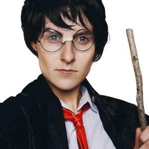 Boy Wizard Wig & Glasses Character Set