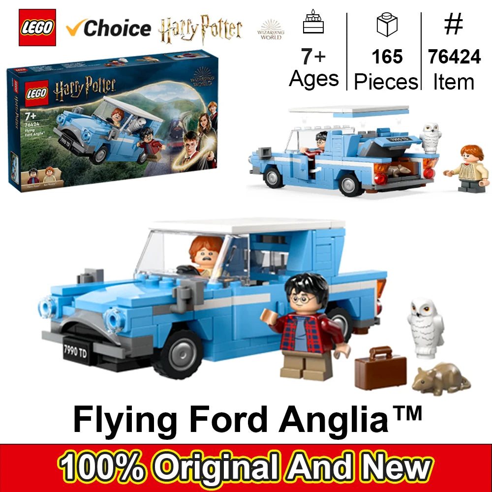Harry Potter Flying Ford Anglia Buildable Car Toy with 2 Minifigures