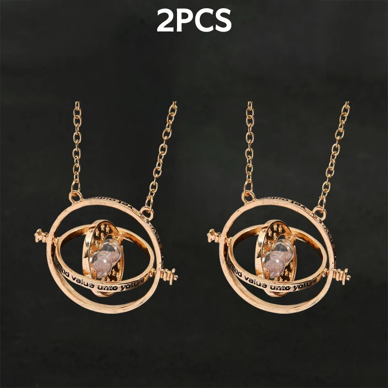 Harry Potter Time Turner & Wand Necklace Set - Image 7
